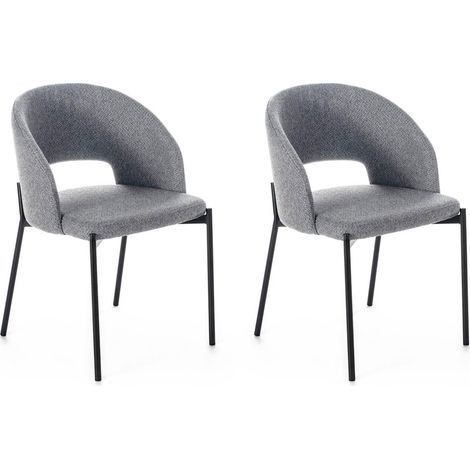 Set Sedie 52x55,5xH78,5 cm in Tessuto Greta Grigio Chiaro (1/5)
