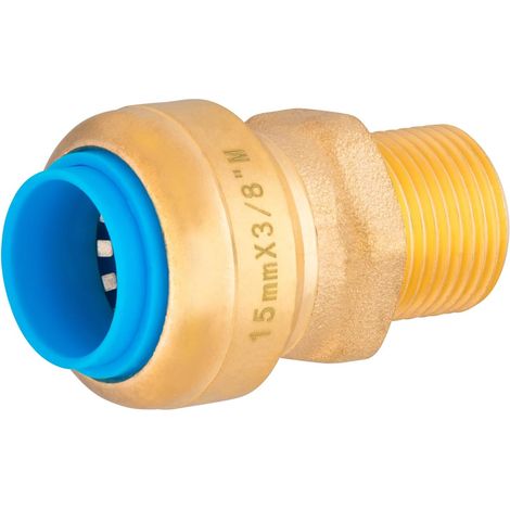 1 raccord automatique, mâle ø15 mm, 3/8 pouces, pour tube per, cuivre, multicouche, plomberie (1/4)