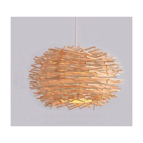 Lustres, Asie Du Sud-Est Des Lampes D'Art Rotin de Restauration Ferme Pendentinelle Light Pot Hot Pot Restaurant Bar Suspendu Lampe À Oiseaux Bird Bird Cage Lampe Pendente/30 Cm - RWSuspension (1/5)