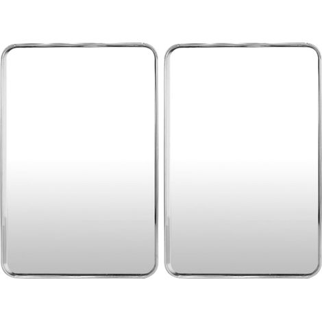 Plateau à Serviettes Plateau de Bain Multi-usages Réutilisable en Acier Inoxydable Argenté 2 Pièces Design Simple pour Salle de Bain et Restaurants'-'-