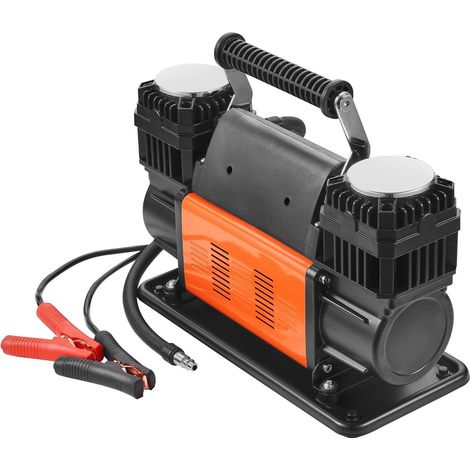 Compresseur d'air robuste 10,6 CFM, gonflage rapide en 30 secondes Gonfleur de pneus portable à double cylindre, pompe à air tout-terrain 12 V 150 PSI avec adaptateurs pour camions, voitures, SUV, 4x (1/5)