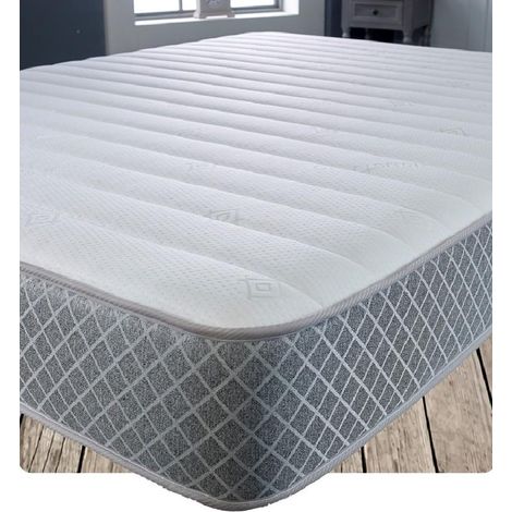 Starlight Beds – Euro Single Memory Foam Mattress. Hybrid 90cm x 200cm Sprung Mattress with Cool Touch Sleep Surface and Grey Border (1/4)