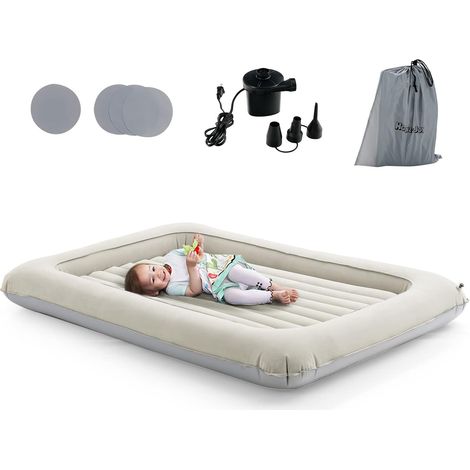 Goplus – Lit gonflable enfant 118 x 165 cm – Matelas amovible avec pompe électrique – PVC haute qualité – Idéal pour vacances et déplacements (1/5)
