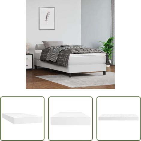 Sommeil de qualité - Matelas de lit à ressorts ensachés fermeté moyenne Blanc 80x200x20cm Similicuir (1/5)