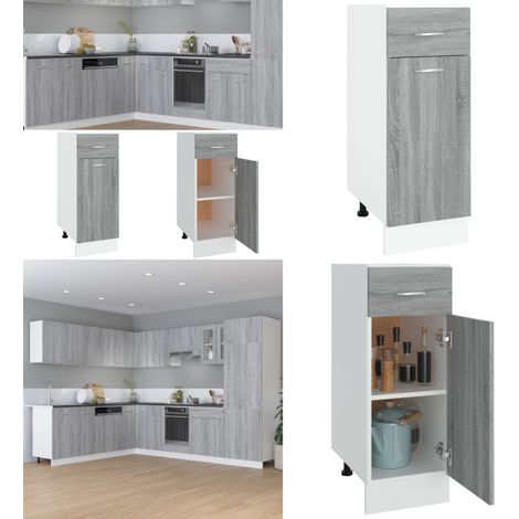 Unterschrank mit Schublade Grau Sonoma 30x46x81,5 cm - Unterschrank - Küchenschrank - Holzwerkstoffschrank - Grau Sonoma - Küche - Home & Living (1/5)