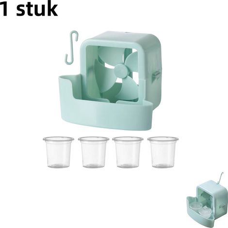 Adaptateur de refroidissement par brumisation avec 4 gobelets à glaçons pour ventilateur sur pied et ventilateur de table pour un rafraîchissement rapide couleur bleue (1/5)
