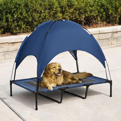 Lit surélevé pour chien avec baldaquin pliable 122 cm (1/5)