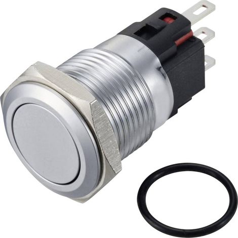 TRU COMPONENTS TC-12647492 Interuttore a pressione 250 V/AC 3 A 1x Off / (On) IP65 Permanente Acciaio inox 1 pz.