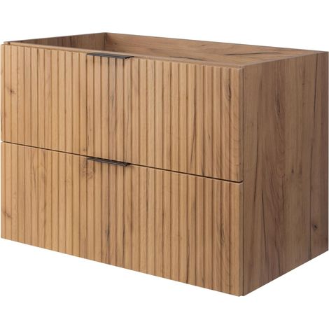 Mobile lavabo, Rovere Craft, 80 x 57 x 46 cm, maniglia nera, senza piano di lavoro (1/5)