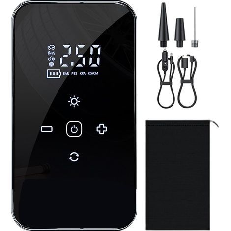 Pompe à Air à Batterie - Pompe À Air Électrique À Écran Tactile Compresseur Électrique Rechargeable Accessoire Automobile pour Camion Voyage Moto Voiture Garage Camping-Car VTT Maison (1/5)