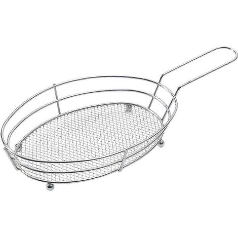 Panier à friture, panier de service pour restaurant, panier alimentaire pour la cuisine maison, les barbecues et les pique-niques-Silver (1/5)