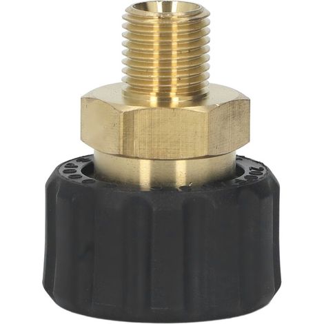 Adaptador para hidrolavadora de alta presión Rosvola de latón y caucho, anticorrosión, de G1/4 de pulgada a M22 x 1,5 mm, rosca de manguera para reemplazo macho-hembra de 14 mm de diámetro exterior. (1/5)