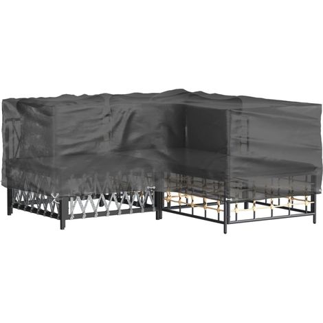 vidaXL Copertura Mobili da Giardino a L 12 Occhielli 185x185x70