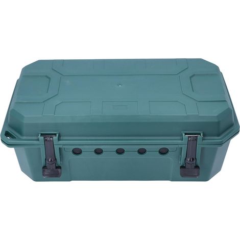 Boîte de câbles résistante aux intempéries - Grande boîte de rangement pour 4 prises - Avec montage mural - 5 sorties de câbles - Gestion des câbles - 390 x 228 x 138 mm - Vert - IP54 (1/4)
