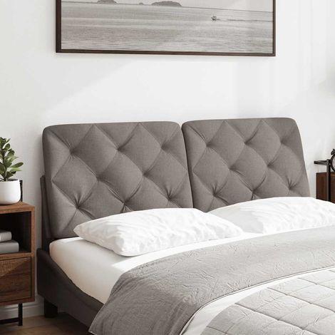 Coussin de tête de lit taupe 120 cm tissu CFW59508 (1/5)
