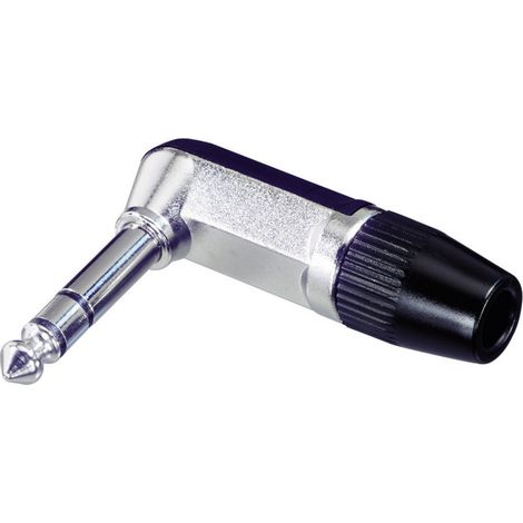 Rean AV NYS208 Klinken-Steckverbinder 6.35 mm Stecker, gewinkelt Polzahl: 3 Stereo Silber, Schwarz 1