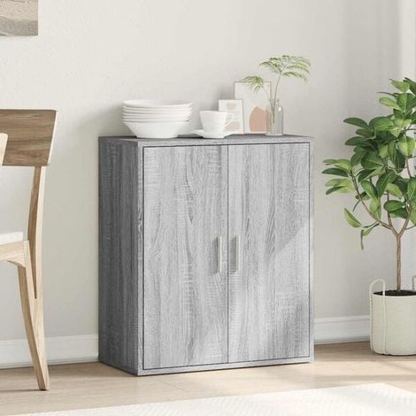 Buffet Bas de Cuisine 79x38x80 cm, Meuble de Rangement avec Portes et Étagères Réglables, Style Moderne en Bois d'Ingénierie Gris Sonoma, pour Salon, Entrée ou Salle à Manger (1/5)