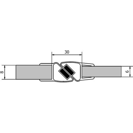 Joint magnétique (2 pcs.) longueur 2000mm pour verre 6mm et 8mm