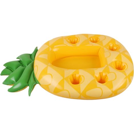 Getränke Floaties für Pool, Ananas aufblasbare Getränkehalter, PVC Schwimmbad mit Tassenhaltern, tragbarer schwimmender Halter für, Spielzeug (1/4)