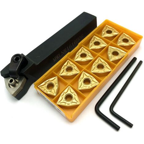 Porte-outil de tour MWLNR2020K08 – 10 inserts carbure WNMG080404 – Acier inoxydable – Pour semi-finition et finition (1/5)