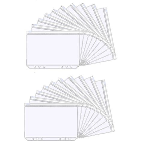 Paquete de 20 piezas: carpeta de anillas A5 con cremallera, carpeta de plástico con cremallera, transparente (1/5)