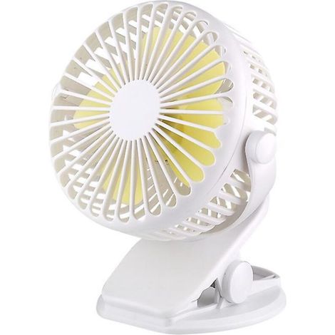 Ventilateur de bureau USB rechargeable et portable avec 3 vitesses et rotation à 360° pour poussette, voiture et bureau à domicile (1/5)