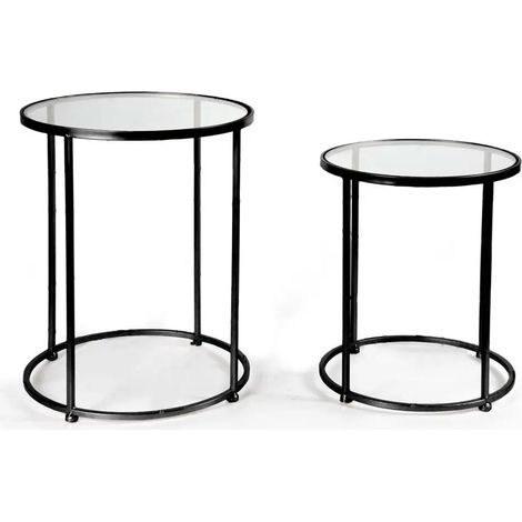 Set aus zwei runden metalltischen Ø40/35 cm