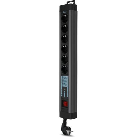 REV 0015663513 Supraguard Ciabatta 6 Prese con Protezione da Sovratensione Filtro di Rete Cavo 3m colore Nero (1/5)