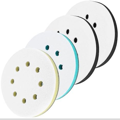 Plateau de Ponçage en Mousse, 125mm Tampon Souple d'interface Ponceuse, Patin éponge 8 Trous pour perceuse Orbitale Aléatoire (1/5)