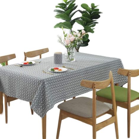 Nappe rectangulaire en coton lin, sergé, 100x140 cm, Gris