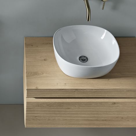 Cassetto porta lavabo in PVC 120 cm sospeso da bagno RIO Rovere Chiaro (1/3)