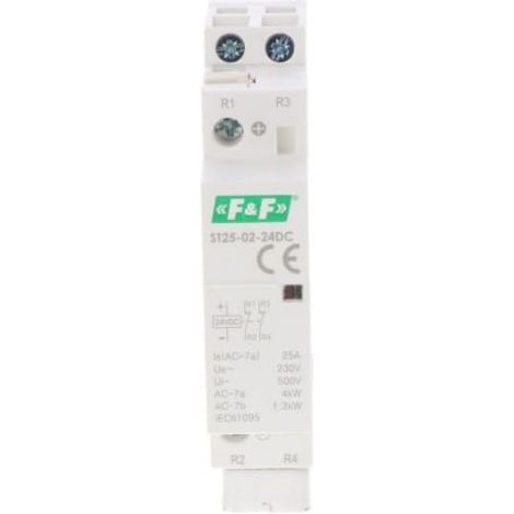 Contattore modulare con contatti per montaggio su guida DIN 2R 25A 24V DC ST25-02-24DC