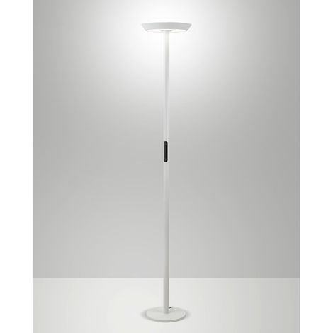 Lampada da terra Fizz a LED 50W integrato, struttura in alluminio e metacrilato, CCT regolabile 2700K-4000K, Bianco - Fizz
