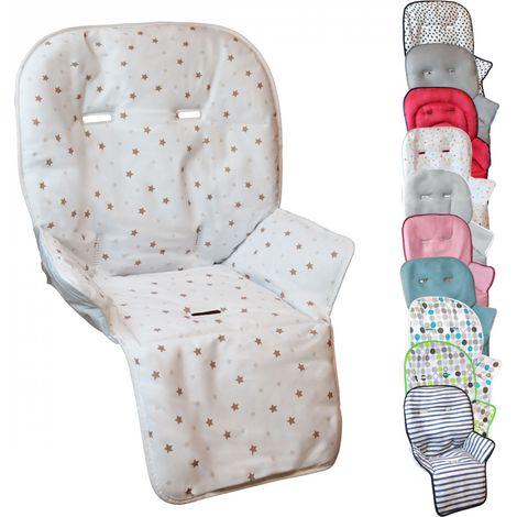 Housse d'assise pour chaise haute bébé – Rembourrage 100% polyester – Dimensions 48x31x27 cm – Compatible gamme Ptit – Monsieur Bébé