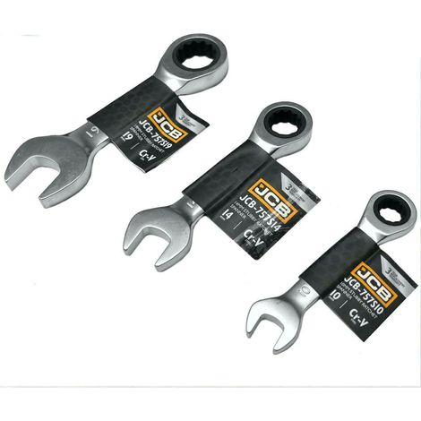 JCB Llave de trinquete Stubby Herramienta de mano estándar Corona (llave de trinquete rechoncha de 18 mm)