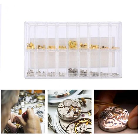 Spare parts for watches, epoxy resin crown packed in a box, watch stem, watch repair parts, crowns made of brass, gold and silver, various models.--DTEKGAZ