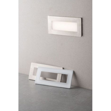 Faretto Segnapasso Incasso 506 LED 5W 650LM Luce CCT Doppia Placca Bianca Nikel IP65
