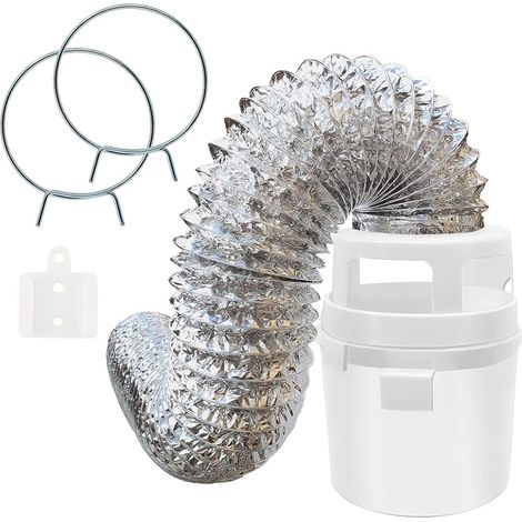 Ensemble de filtres pour grille d'aération de sèche-linge d'intérieur - Pièce de rechange pour ventilation électrique - Plaque de raccordement pour économiser de l'espace (1/5)