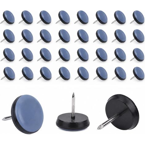 32 Stück 22-mm-Möbelgleiter mit rostfreien Nägeln – PTFE-Teflon-Stuhlgleiter mit Nägeln für müheloses Verschieben schwerer Möbel – Bodenschutz (1/5)