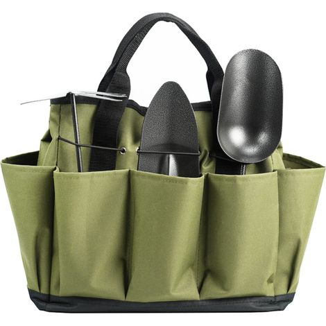 Borsa da giardino a 8 tasche, organizer per attrezzi da giardinaggio, borsa porta attrezzi manuali, borsa per il trasporto di attrezzi da giardino e da prato.