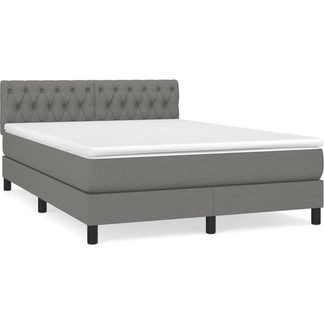 Maison Exclusive - Boxspringbett mit Matratze Dunkelgrau 140x200 (1/5)