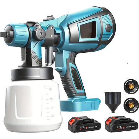 Pistolet à Peinture Électrique, Haute Efficacité, Assemblage Facile, Avec 2XBattery (1/2)