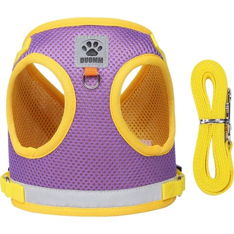 Veste Réfléchissante Pour Chien Et Chat - Sangle Thoracique Ajustable Avec Laisse Intégrée 1,5 M - Maille Respirante - Polyester (1/5)
