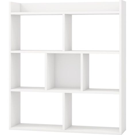 Librería abierta con 7 cubos 80 x 20 x 90 cm moderna y elegante mueble de almacenaje en madera blanca 200018513