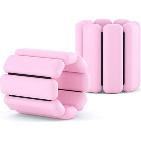 Bracelet lesté en silicone pour poignet et cheville, 2lbs (900g) - Fitness, natation, yoga - Hommes et femmes - Rose (1/5)