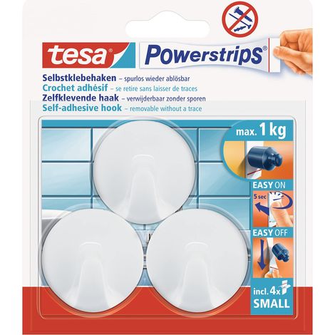 Tesa Powerstrips ganci adesivi cromo, confezione da 3 (1/4)