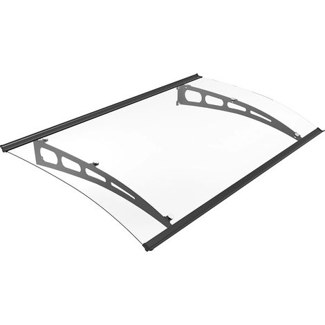 Pensilina curva in alluminio 150 x 90 cm Nera - NEONA (1/3)