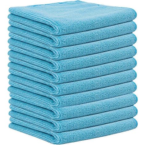 Lot de 10 chiffons de nettoyage en microfibre, serviettes absorbantes multi-usages pour la maison et la voiture - Bon (1/5)