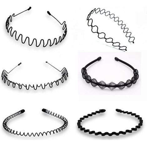 Ensemble de Bandeaux de Cheveux, Cerceau pour le Maquillage Sportif, Bandeau en Métal 6 Pièces à la Mode Pratique ondulé (1/5)