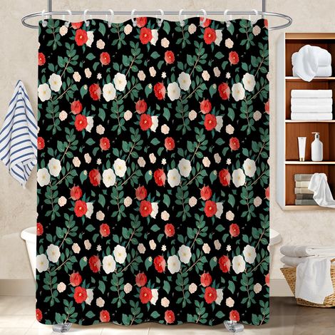 Kit rideau de douche en polyester 180x180 antifongique voile de douche pour hôtel / airbnb (1/5)
